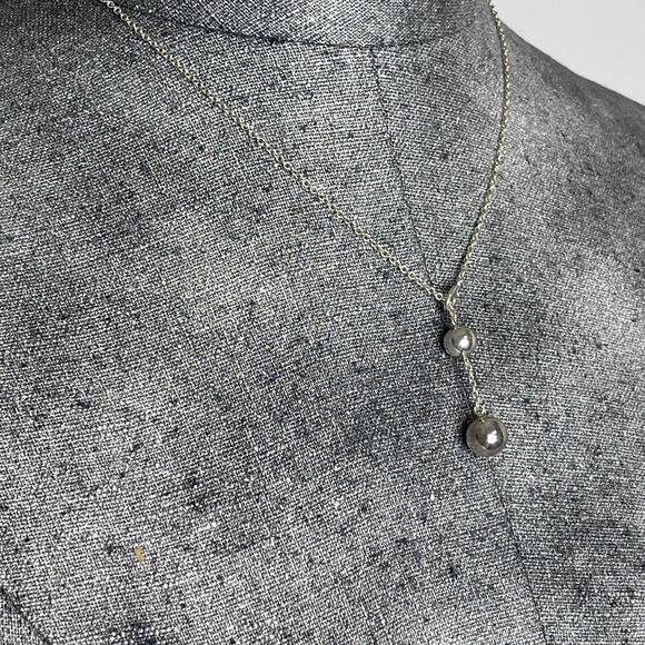 Talbots necklace costume jewelry silver layering silver tone  drop chain link - Picture 11 of 14